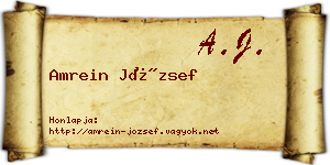 Amrein József névjegykártya